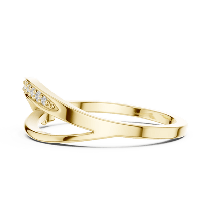 Twisted Pavé Diamond Band Ring featuring a graceful crossover design with sparkling pavé-set diamond accents and a polished finish by Orova Jewels.