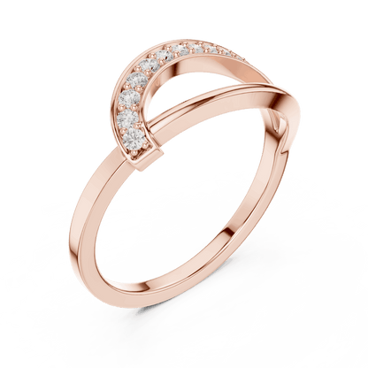 Twisted Pavé Diamond Band Ring featuring a graceful crossover design with sparkling pavé-set diamond accents and a polished finish by Orova Jewels.